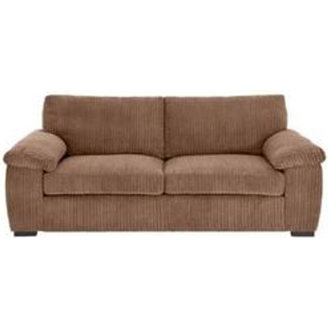 Luxury Life Amalfi Jumbo Cord 3 Seater Fabric Sofa In Coffee, Brown