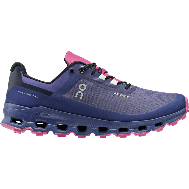 On Running Womens Cloudvista Waterproof Trainers W Flint Acai F In Purple, 3