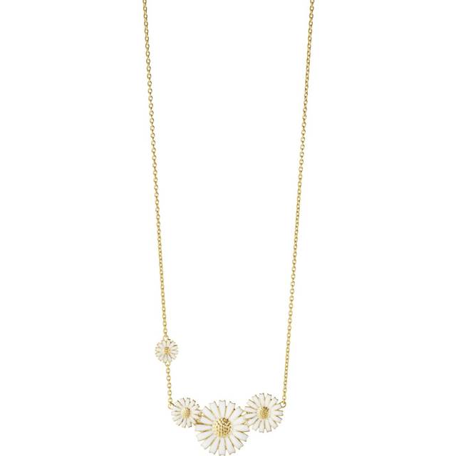 Georg Jensen Daisy Marguerit Forgyldt Sølv Halskæde fra