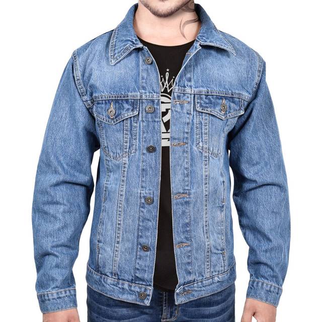 (S) Mens Jacket Light Blue Denim Jeans Coat