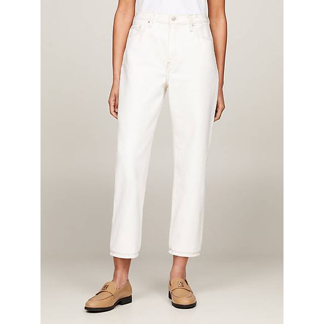 Tommy Hilfiger Straight Leg High Waist Jean - Ecru, Cream, Size 28, Inside Leg 32, Women -  inside leg 32,28