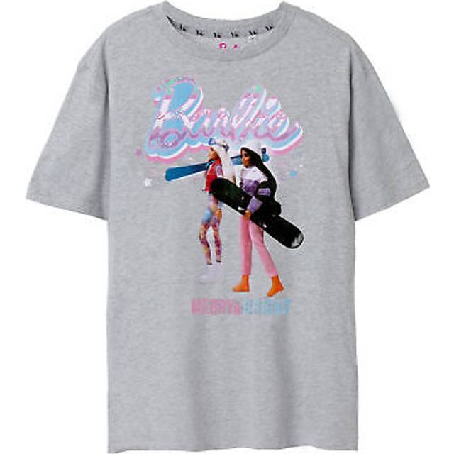 (L, Grey Marl) Barbie Womens/Ladies Merry & Bright Short-Sleeved T-Shirt