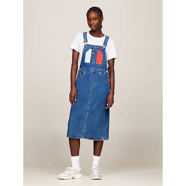Tommy Jeans Midi Dungaree Dress - Denim - S