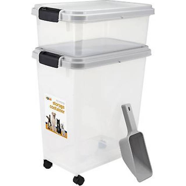 50L Plastic Pet Food Storage Container Bin Set Dry Feed Animal Dog Cat Bird Grey