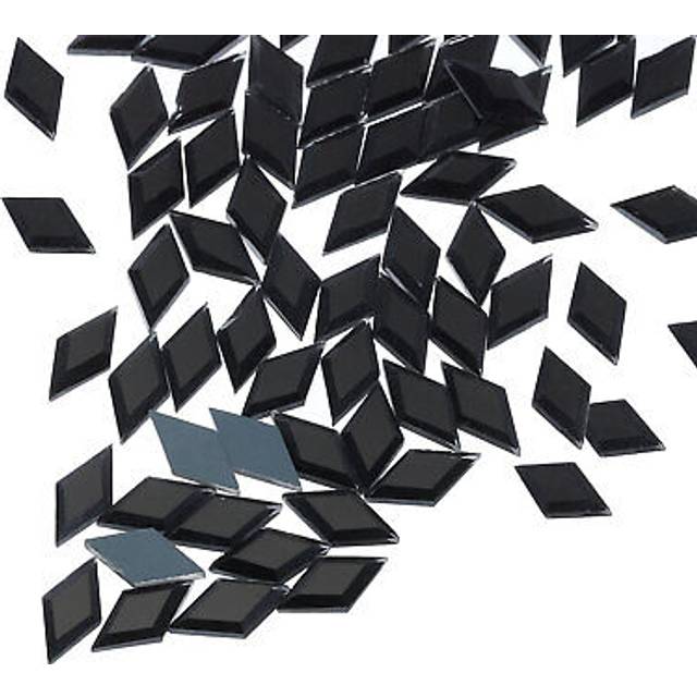 100pcs acrylic flat back diamond gems 12x6mm artificial rhinestone black