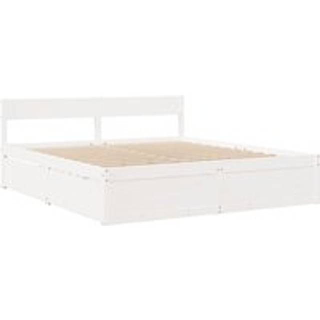 vidaXL Bed Frame without Mattress White 200x200 cm Solid Wood Pine