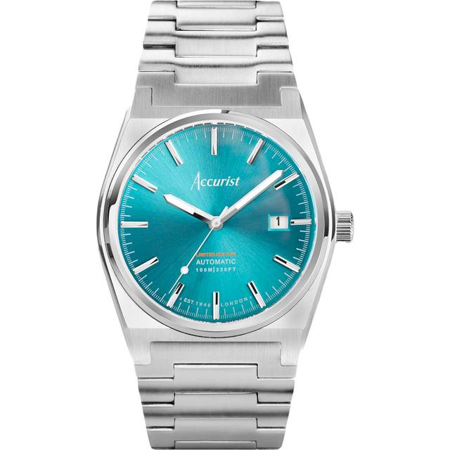 Accurist Accurist Limited Edition Origin Automatic Men’s Watch | Silver Case & Stainless Steel Bracelet with Light Teal Dial | 41mm