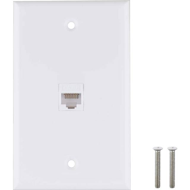 1 Pack Ethernet Coax Wall Plate Outlet with 1 Cat6 Port