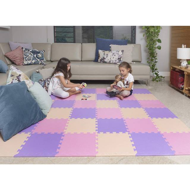MioTetto Soft Non-Toxic Foam Baby Play Mat  Toddler Playmat  Colorful Jigsaw Puzzle Play Mat  36 Squares Foam Floor Mats for Kids & Babies  EVA Foam I