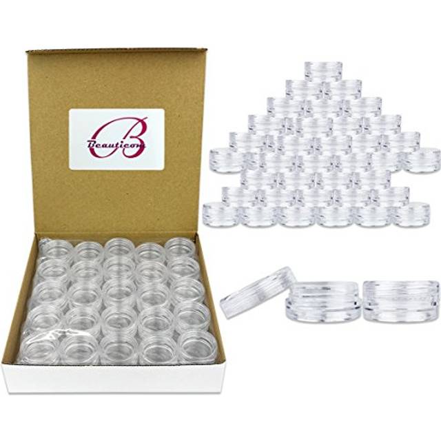 Beauticom 3G3ML Round Clear Jars with Screw Cap Lids Quantity 200pcs