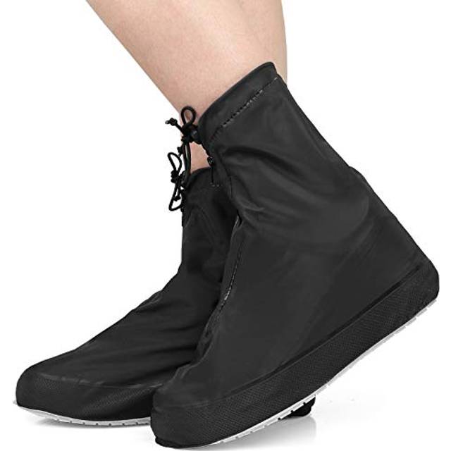 Rain Shoe covers  Waterproof Shoe covers for Men Women  Reusable galoshes Overshoes (Black  Small)