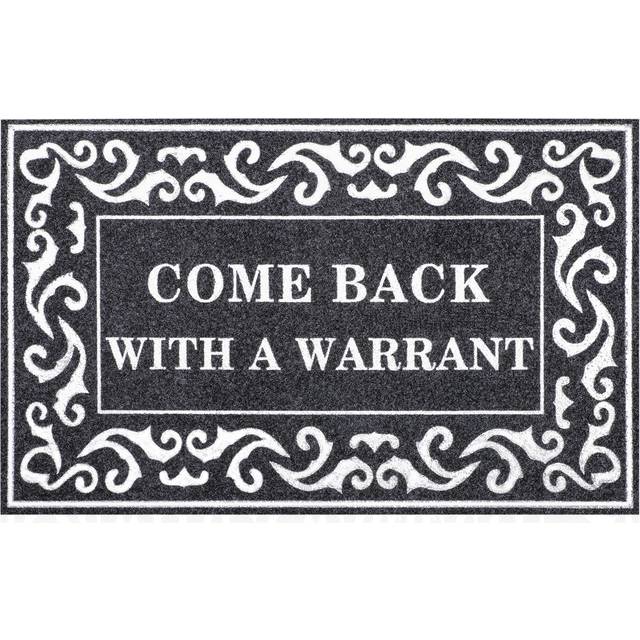 Door Mat Indoor Outdoor Mats for Front Door Funny Grey Welcome Mats Durable Come Back with A Warrant Doormat Non Slip Rubber Bac