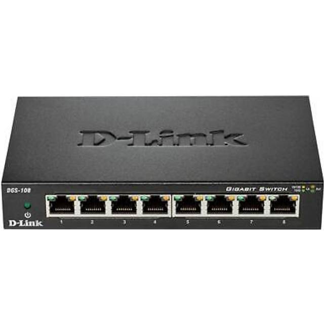 D-Link DGS-108 8 Port Gigabit Unmanaged Desktop Switch