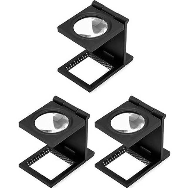 Folding Loupe Magnifier, 10x Magnifier Magnifying Glass with Scale, for Seniors Reading, Soldering, Inspection, Jewelry, Exploring, 3 Piece