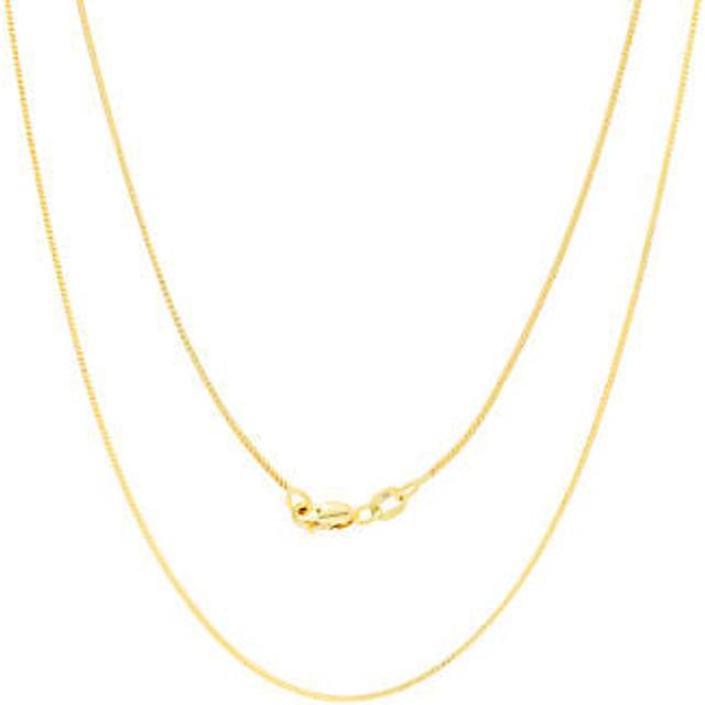10k Yellow Gold Solid Franco 0.6mm Dainty Spiga Chain Womens Necklace 16- 24