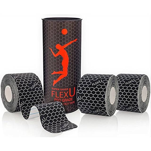 Black Kinesiology Tape; New & Improved Super Saver 3 Rolls Pack Pre-Cut I Shape. Pro-Grade Hypoallergenic; Therapeutic Sports Tape: Alleviates Pain,