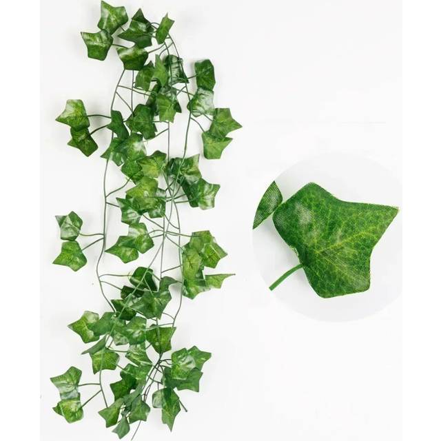 (Creeper Leaves) Artificial Plants Rattan Green Creeper Ivy Leaf Silk Garland Wall Hanging Vine