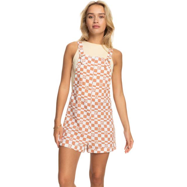 Midnight Sky Check Playsuit in Snow White Sol Power - XS