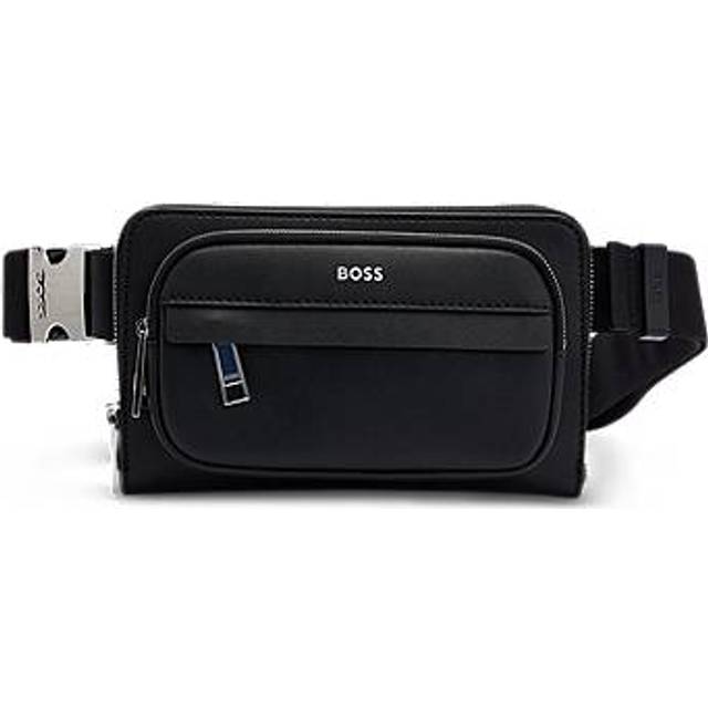 Structured crossbody bag with branded trims - Black