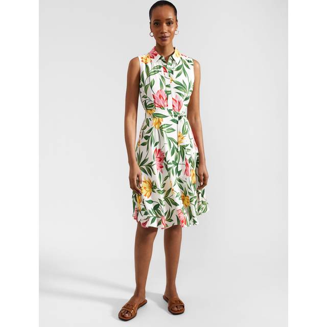 Hobbs Belinda Floral Dress, Ivory/Multi