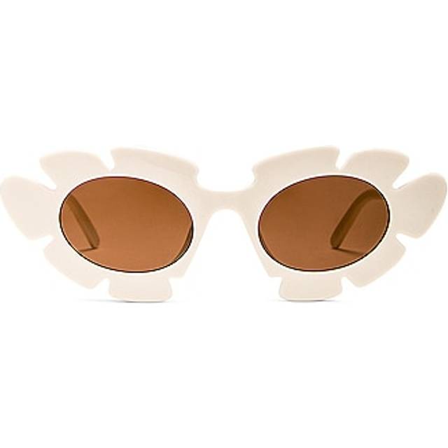 Loewe Paula's Ibiza Flower Sunglasses in White & Brown - Ivory. Size all. (all)