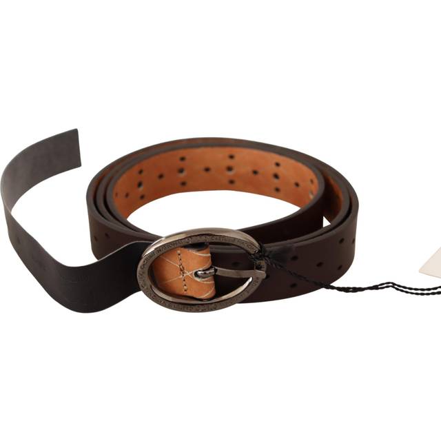 Costume National Belt Brown WX Silver Buckle Holes Belt - 85 cm / 34 Inches