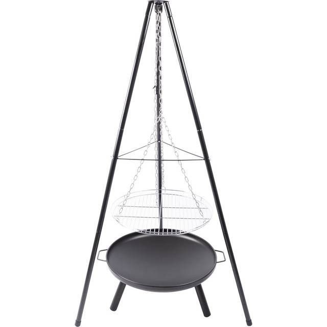 Bineta 87cm Round Steel Fire Pit Log Grate - Matte Black (152cm H X 87cm W)