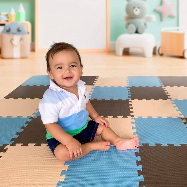 MioTetto Soft Non-Toxic Baby Play Mat  Toddler Playmat  Colorful Jigsaw Puzzle PlayMat  16+2 Bonus Squares Foam Floor Mats for Kids & Babies  EVA Foam