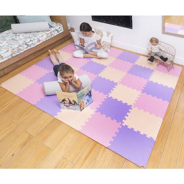 MioTetto Soft Non-Toxic Baby Play Mat  Toddler Playmat  Colorful Jigsaw Puzzle PlayMat  16+2 Bonus Squares Foam Floor Mats for Kids & Babies  EVA Foam