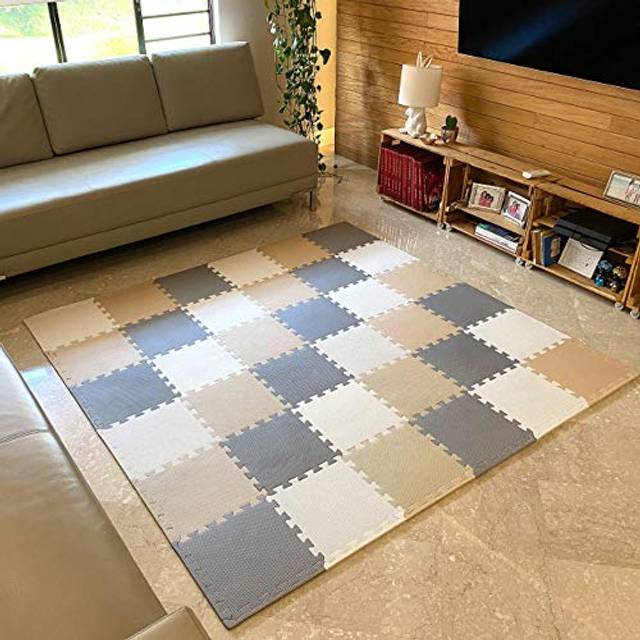 MioTetto Soft Non-Toxic Foam Baby Play Mat | Toddler Colorful Jigsaw Puzzle 36 Squares Floor Mats for Kids & Babies | EVA Foam Interlocking Tiles for