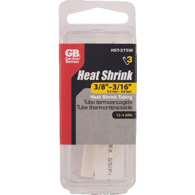 gardner Bender 38 in. Dia. Heat Shrink Tubing White 3 pk