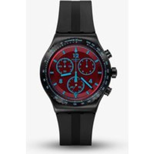 Swatch Crimson Mystique Chronograph Watch YVB417 - Black
