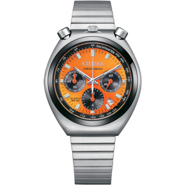 Citizen Bullhead Tsnuo Chronograph Limited Edition Stainless Steel Orange Dial Quartz AN3660-81X Men's Watch orange
