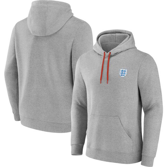 England Essentials Small Crest Hoodie - Grey Marl - Mens