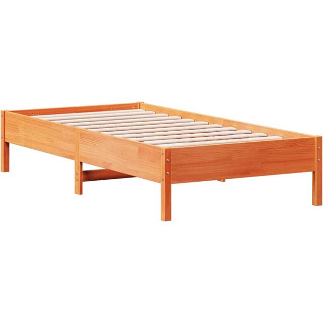 Bed Frame without Mattress Wax Brown 90x190 cm Single Solid Wood Pine Vidaxl