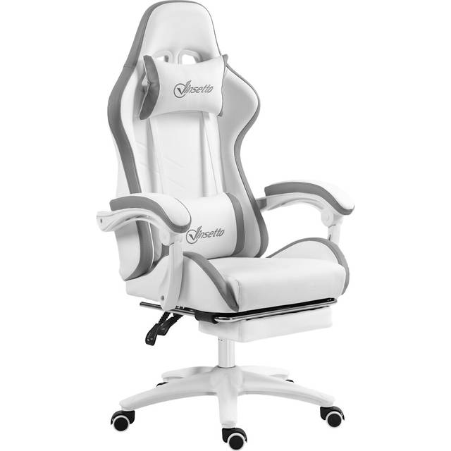 Vinsetto Racing Style Gaming Chair with Reclining Function Footrest - Grey | TJ Hughes
