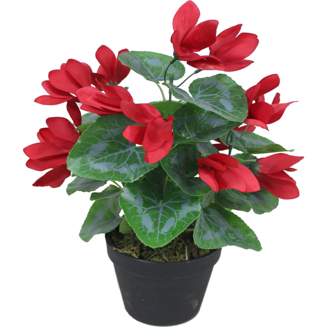Leaf - 38cm Artificial Cylamen Plant Red