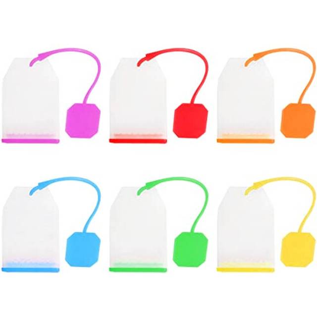 6PCS Silicone Tea Infuser Safe Tea Filter Bags Reusable Leaf Tea Bags Strainer Filter
