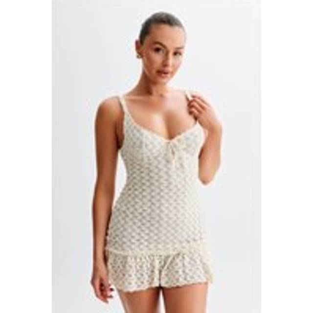 Marietta Cupped Lace Mini Dress - Ivory
