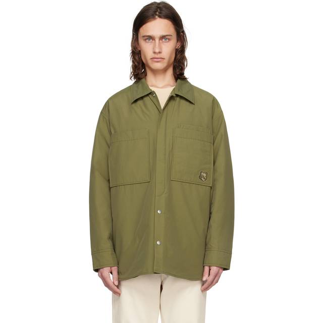 Maison Kitsuné, Jacka, Herr, M, Bomull, Grön Vadderad Overshirt - green (M)