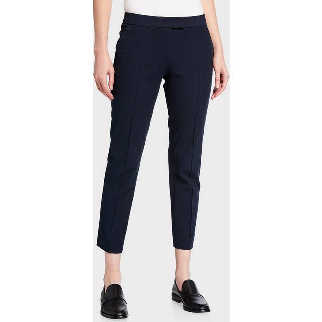 Frankie Straight-Leg Cotton-Stretch Cropped Pants - NAVY - 4