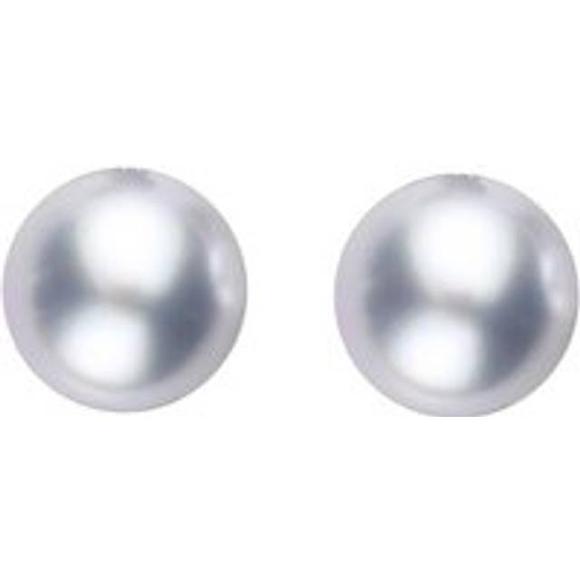 Sterling Silver 10mm Grey Freshwater Pearl Stud Earrings
