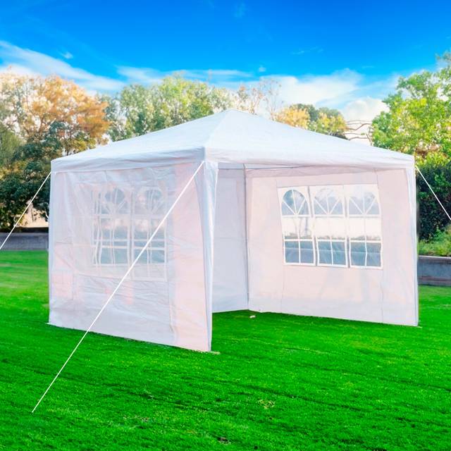3Mx3M Light Weight Gazebo Waterproof Party Tent Camping Canopy Marquee - White - One Size