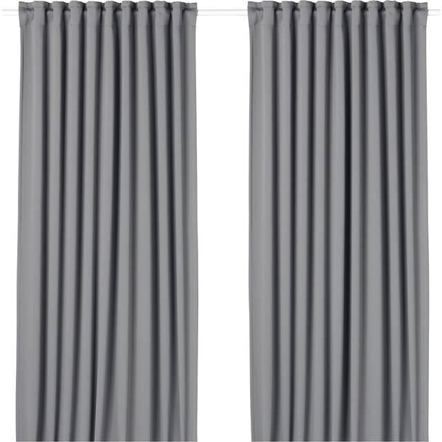 MAJGULL Mörkläggningsgardiner, 1 par, grå, 145x250 cm