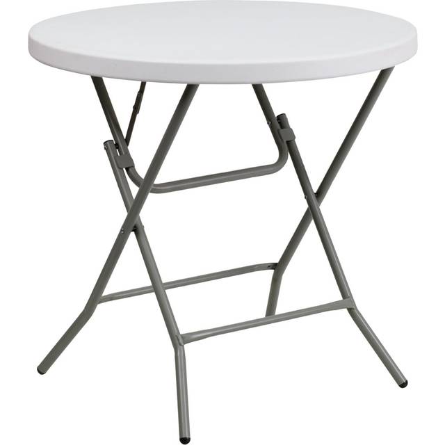Round Plastic Folding Table - White (76.2cm H X 80cm L X 80cm D)