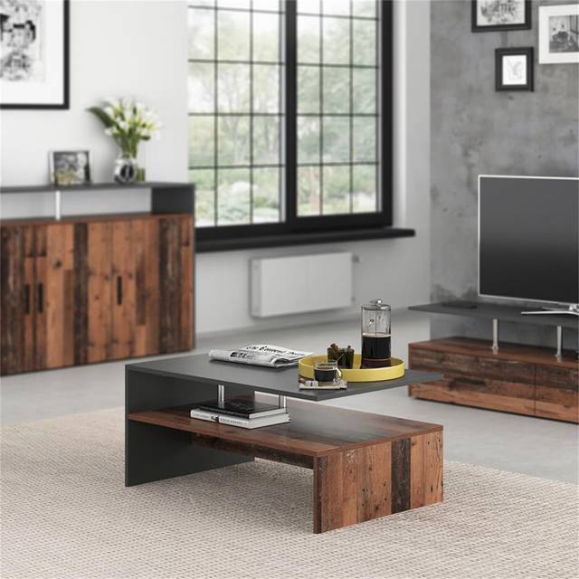 Myshawn End Table - Grey Wood (42cm H X 90cm W X 59.6cm D)