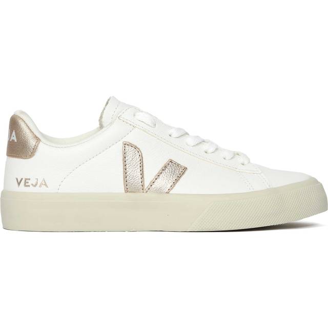 VEJA White & Gold Campo Leather Sneakers - EXTRA-WHITE_PLATINE - IT 37