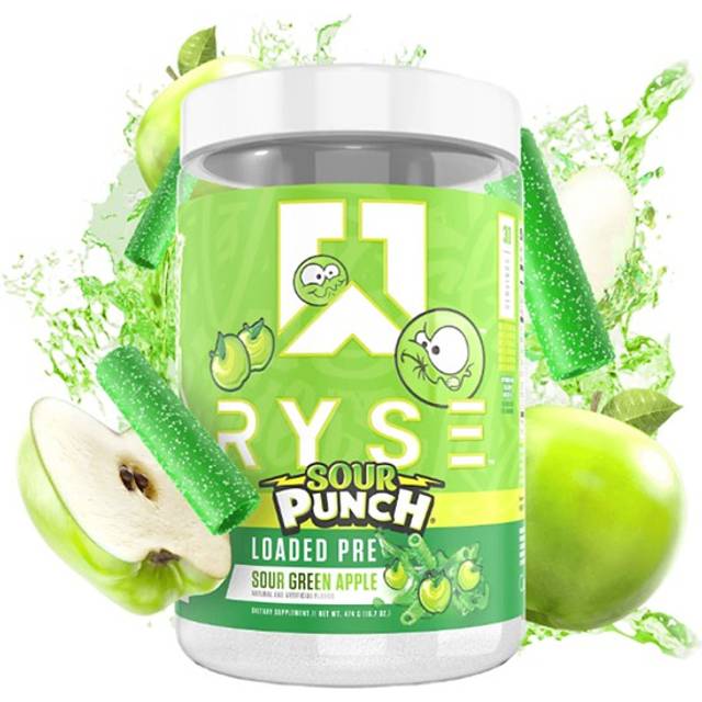 RYSE  Loaded Pre  Sour Punch® Sour Green Apple  16.7 oz (474 g)