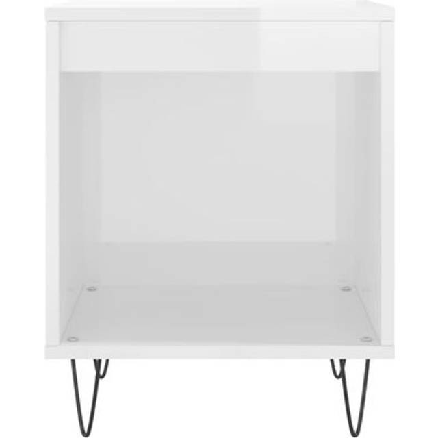 vidaXL Bedside Cabinet High Gloss White 40x35x50 cm Engineered Wood