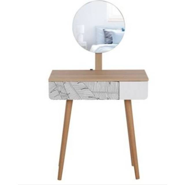 Homcom Dressing Table With Drawer And Mirror Height Adjustable Wooden Oak Color Bedroom Dressing Room Elegant And Durable